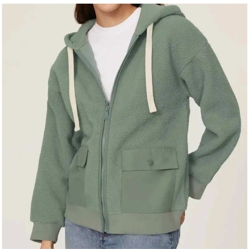 Madewell Fleece Hooded Zip Jacket